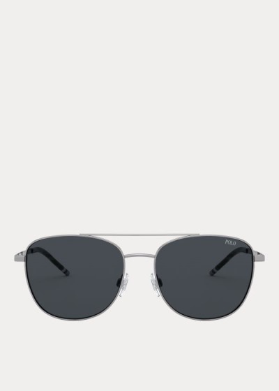 Gafas De Sol Polo Ralph Lauren Hombre Grises - Striped Rectangular - WKRMA3947